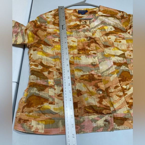 Pendleton Silk Watercolor Button Front Cropped Jacket Size M Petite MP PM - Picture 9 of 9